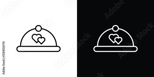 Wedding dinner icon Logo Template. lianer pictogram set.