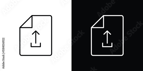 Upload file icon Logo Template. lianer pictogram set.