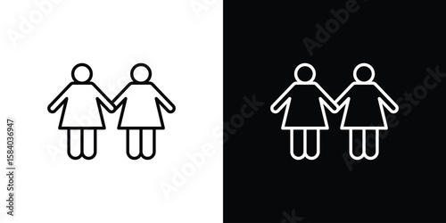 Twin icon Logo Template. lianer pictogram set.