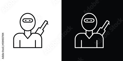 Terrorism icon Logo Template. lianer pictogram set.