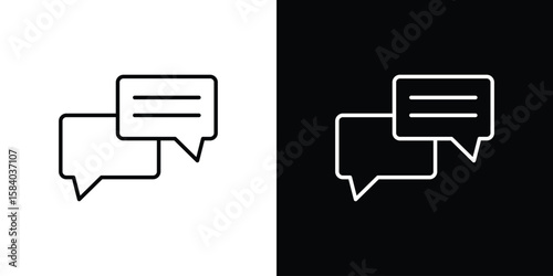 Text chat icon Logo Template. lianer pictogram set.