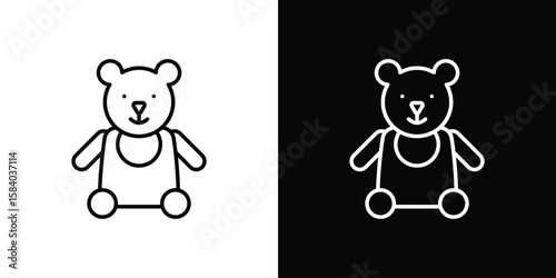 Teddy bear icon Logo Template. lianer pictogram set.