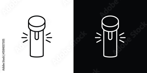 Solar Garden Light lamp icon Logo Template. lianer pictogram set.