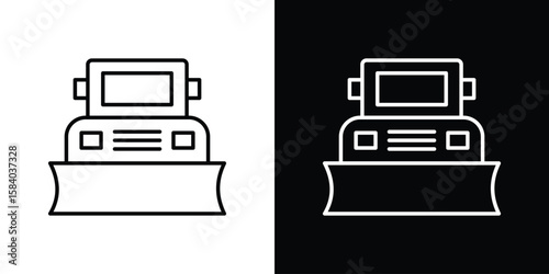 Snowplow icon Logo Template. lianer pictogram set.