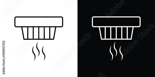 Smoke detector icon Logo Template. lianer pictogram set.