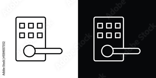 Smart lock icon Logo Template. lianer pictogram set.