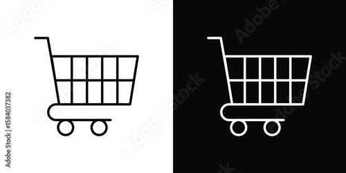 Shopping cart icon Logo Template. lianer pictogram set.