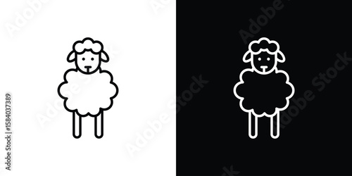 Sheep icon Logo Template. lianer pictogram set.