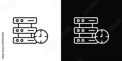 Real time data icon Logo Template. lianer pictogram set.