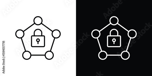 Private network icon Logo Template. lianer pictogram set.