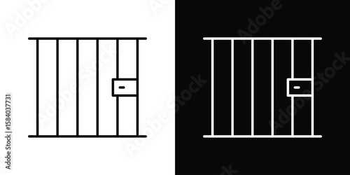 Prison icon Logo Template. lianer pictogram set.