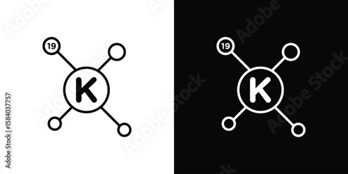 Photos Potassium icon Logo Template. lianer pictogram set.