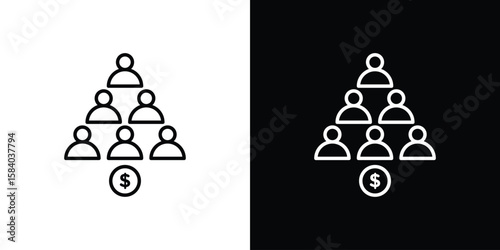 Ponzi scheme icon Logo Template. lianer pictogram set.