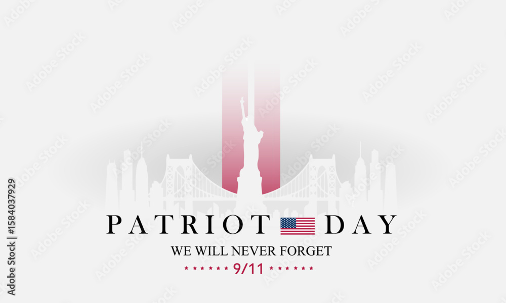 Fototapeta premium Patriot Day September 11th background vector illustration