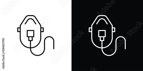 Oxygen mask icon Logo Template. lianer pictogram set.