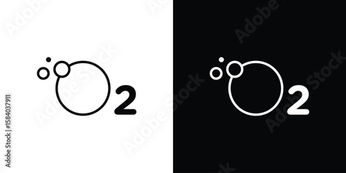 Oxygen O2 icon Logo Template. lianer pictogram set.