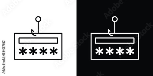 Password phishing icon Logo Template. lianer pictogram set.