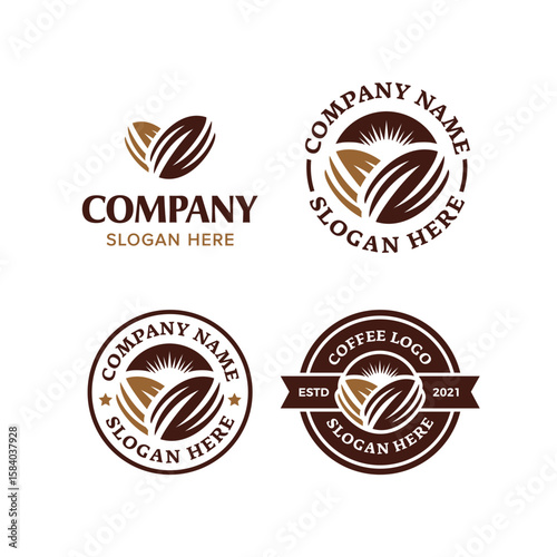 Coffee bean premium logo set collection
