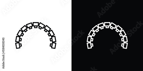 Lingual braces icon Logo Template. lianer pictogram set.