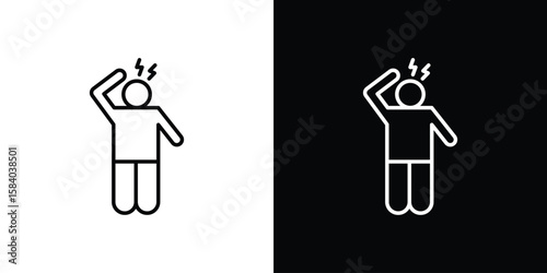 Irritated human icon Logo Template. lianer pictogram set.