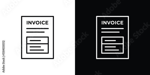 Invoice icon Logo Template. lianer pictogram set.