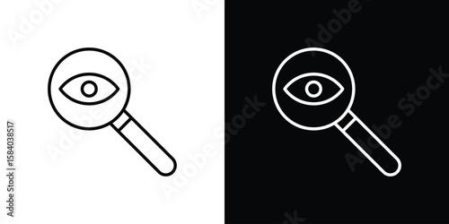 Investigation icon Logo Template. lianer pictogram set.