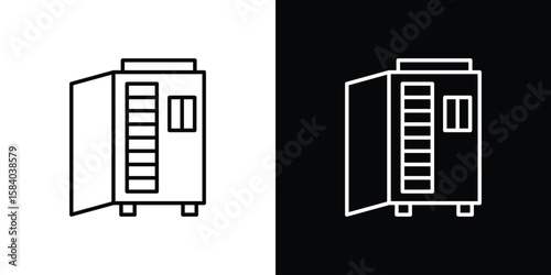 Infrared heat cabin icon Logo Template. lianer pictogram set.