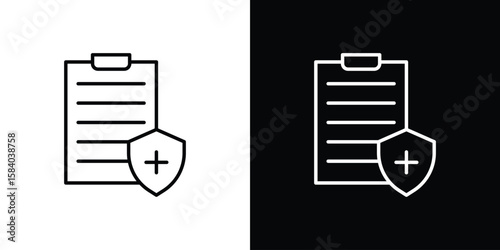 Health insurance icon Logo Template. lianer pictogram set.