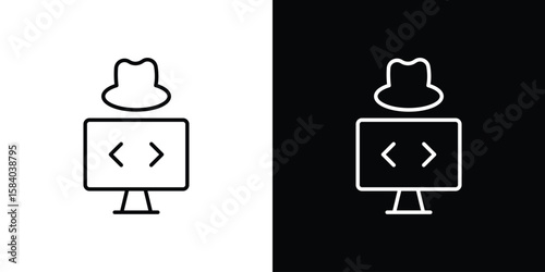 Hacker icon Logo Template. lianer pictogram set.
