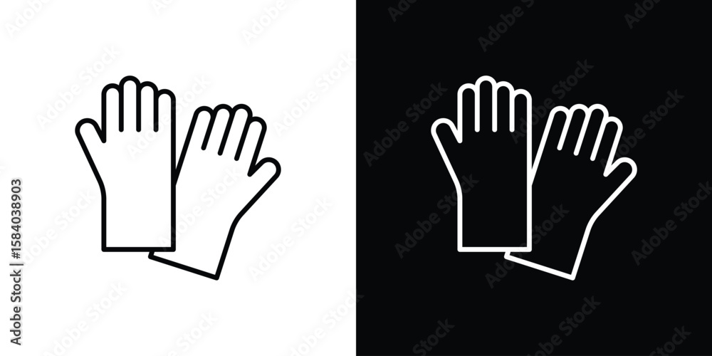Obraz premium Gloves icon Logo Template. lianer pictogram set.