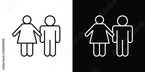 Girlfriend icon Logo Template. lianer pictogram set.