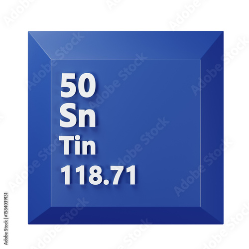 Tin 3D Periodic Table Icon