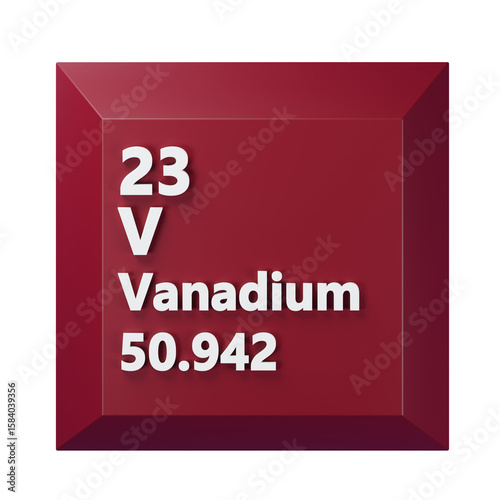 Vanadium 3D Periodic Table Icon