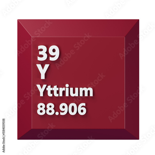 Yttrium 3D Periodic Table Icon
