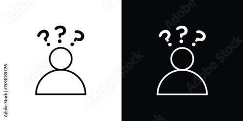 Schilderij op canvas Curious human icon Logo Template. lianer pictogram set.