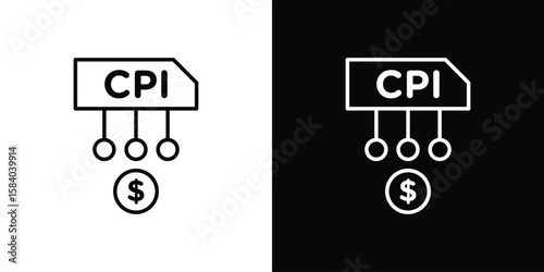 Consumer prices index icon Logo Template. lianer pictogram set.