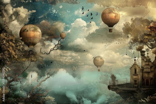 Surreal Sky with Air Balloons