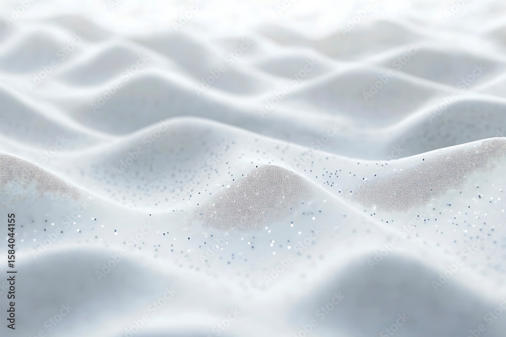 Obraz premium Close-up view of elegant white fabric with subtle silver glitter and a textured pattern