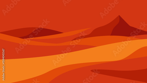 Vibrant Desert Landscape Where the Sand is a Deep Rich Red Hue