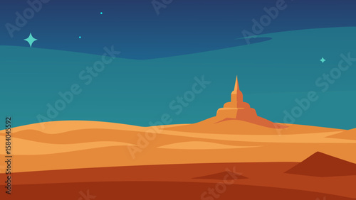 Vast Desert Plain with a Mirages Shimmering in the Distant Heat