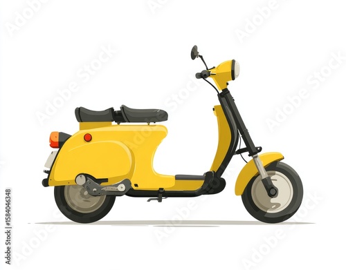 Yellow vintage scooter side view