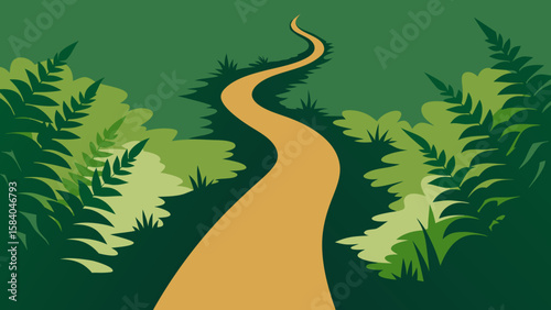 Narrow Deer Trail Winding Through a Dense Thicket