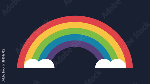 Perfect Vivid Rainbow Against a Dark Stormy Sky Beauty