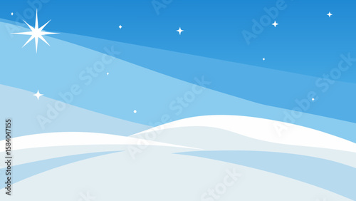 Pristine Untouched Snowfield Sparkling in the Bright Sun