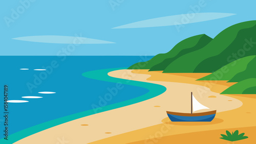 Quiet Secluded Beach Accessible Only by Boat Nature Paradise