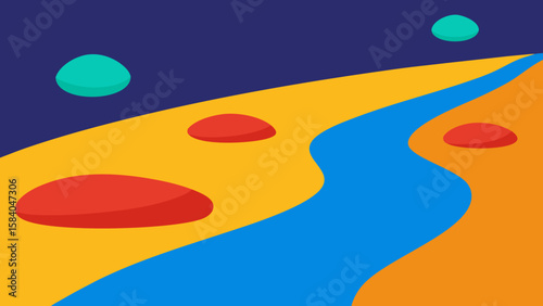 Shallow River Flowing Over Bed of Colorful Polished Pebbles