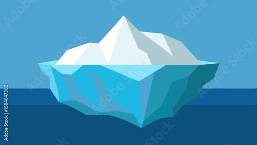 Massive Iceberg Floating Majestically in Cold Blue Ocean