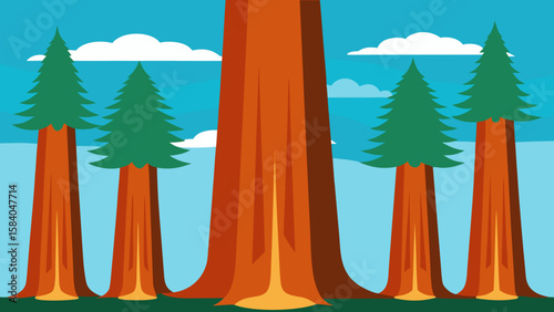 Walk Among a Stand of Giant Sequoia Trees Their Immense Trunks