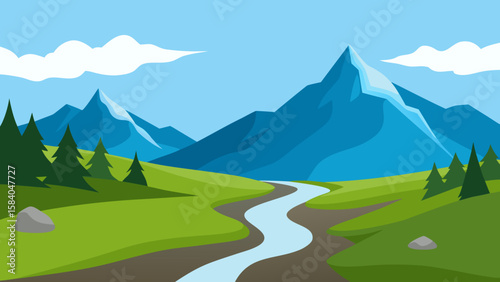 Discover a Small Rocky Stream Babbling Through an Alpine Meadow