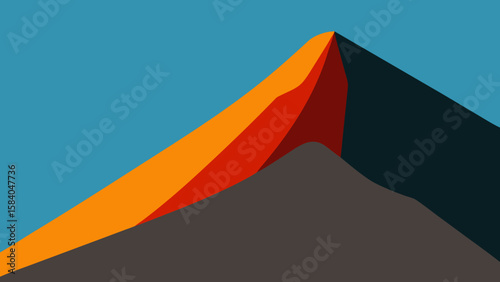 Explore a Steep Scree Slope on a Volcano Side Stark and Desolate